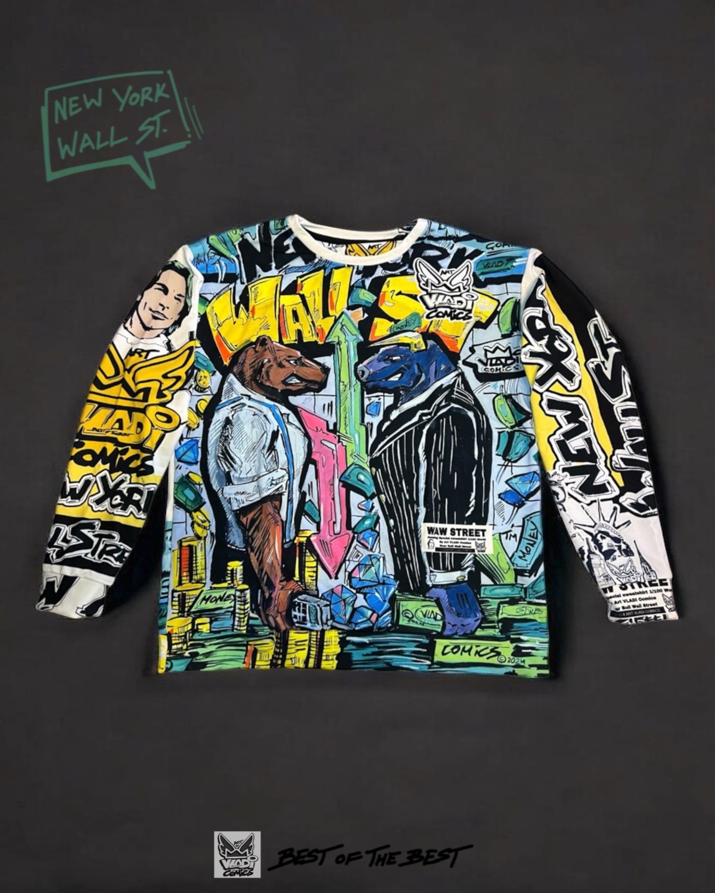 Art VLADI Billionaire - Wall Street Bull Bear Money - Sweatshirt Pants - Match Sets - www.vladicomics.com