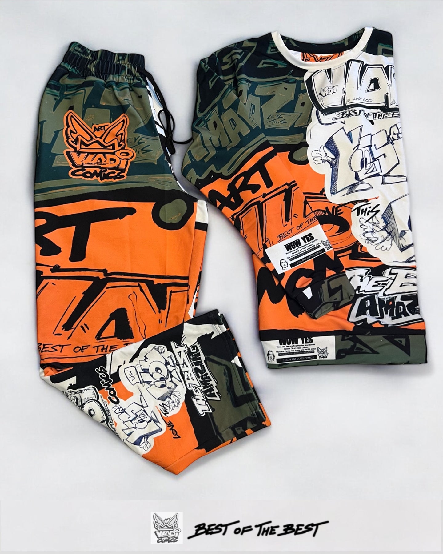 Art VLADI Comics - WOW YES  - Sweatshirt Pants - Match Set - www.vladicomics.com